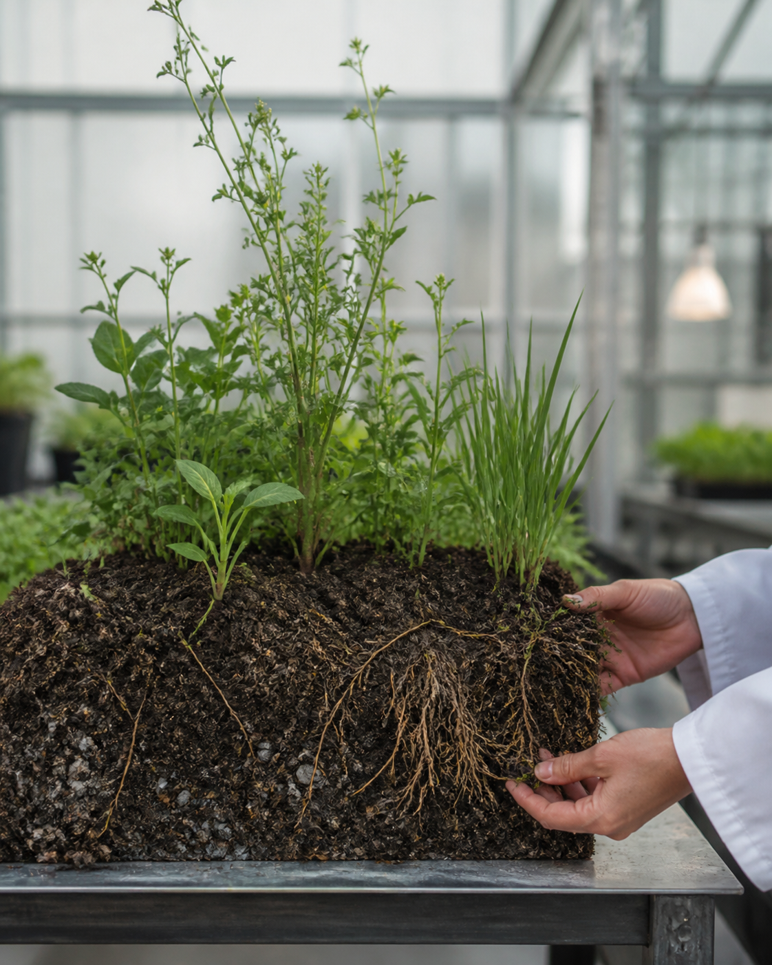 再生土壤中的植物与根系研究